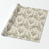 Klassisches Vintages Rooster Beige Blumenschmuck Geschenkpapier (Ungerollt)