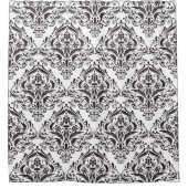 Klassisches Vintages Schwarz-Weiß-Damast-Muster Duschvorhang (Vorderseite)