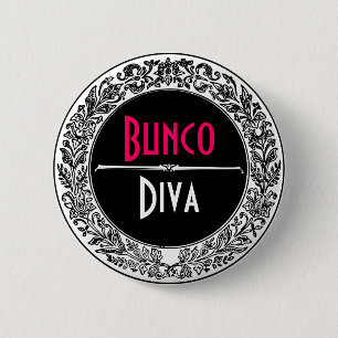 Klassisches Vintages Schwarzweiss-bunco Button