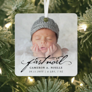 Klassisches Vintages Script Twins Baby 1. Weihnach Ornament Aus Metall
