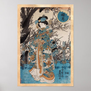 Klassisches Vintages Ukiyo-e japanisches Geisha-Po Poster