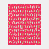 Klassisches Vintages Urlaubsmuster - Weihnachtsleu Fleecedecke (Vorderseite)