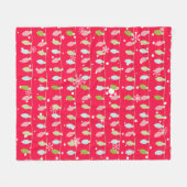 Klassisches Vintages Urlaubsmuster - Weihnachtsleu Fleecedecke (Vorderseite (Horizontal))