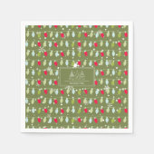 Klassisches Vintages Urlaubsmuster - Weihnachtslic Serviette (Vorderseite)