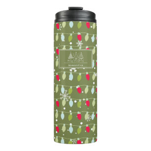 Klassisches Vintages Urlaubsmuster - Weihnachtslic Thermosbecher