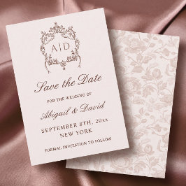 Klassisches Vintages Wappen Hochzeit speichern das Save The Date