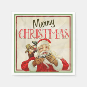 Klassisches Vintages Weihnachtsmann-Weihnachten Serviette