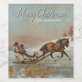 Klassisches Vintages Wintersportdesign Weinetikett (Einzelnes Label)