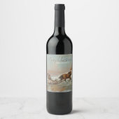 Klassisches Vintages Wintersportdesign Weinetikett (Vorderseite)