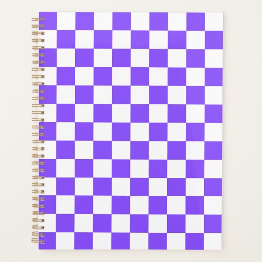 Klassisches violettes visuelles Schachbrettmuster Planer (Vorderseite)