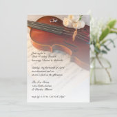 Klassisches Violin White Roses Post Wedding Brunch Einladung (Stehend Vorderseite)