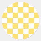 Klassisches visuelles gelbes Schachbrettmuster  Runder Aufkleber (Vorderseite)
