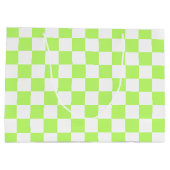 Klassisches visuelles Limette-Karo Große Geschenktüte (Rückseite)