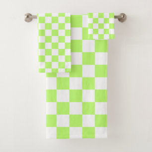 Klassisches visuelles Limette-Kontrollmuster  Badhandtuch Set