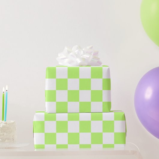 Klassisches visuelles Limette-Kontrollmuster Geschenkpapier