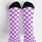 Klassisches visuelles Magenta-Schachbrettmuster Socken (Oben)