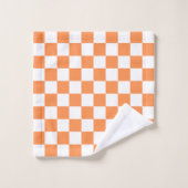 Klassisches visuelles oranges Schachbrettmuster  Badhandtuch Set (Waschlappen)