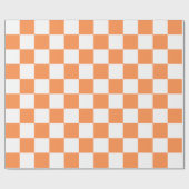 Klassisches visuelles oranges Schachbrettmuster Geschenkpapier (Flach)