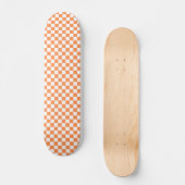Klassisches visuelles oranges Schachbrettmuster Skateboard (Vorderseite)