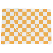 Klassisches visuelles Pfirsich-Karo-Muster  Große Geschenktüte (Vorderseite)