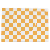 Klassisches visuelles Pfirsich-Karo-Muster  Große Geschenktüte (Rückseite)