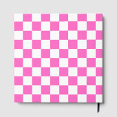 Klassisches visuelles rosa Karomuster Gästebuch (Rückseite)