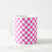 Klassisches visuelles rosa Karomuster  Kaffeetasse (Vorderseite Links)