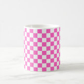 Klassisches visuelles rosa Karomuster  Kaffeetasse (Mittel)