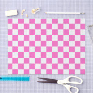 Klassisches visuelles rosa Karomuster  Seidenpapier