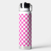 Klassisches visuelles rosa Karomuster Trinkflasche (Hinten)