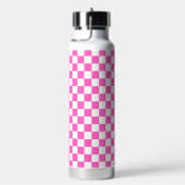 Klassisches visuelles rosa Karomuster Trinkflasche (rechts)