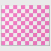 Klassisches visuelles rosa Schachbrettmuster  Geschenkpapier (Flach)