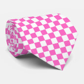 Klassisches visuelles rosa Schachbrettmuster Krawatte (Gerollt)