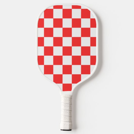 Klassisches visuelles rotes Schachbrett Pickleball Schläger (Rückseite)