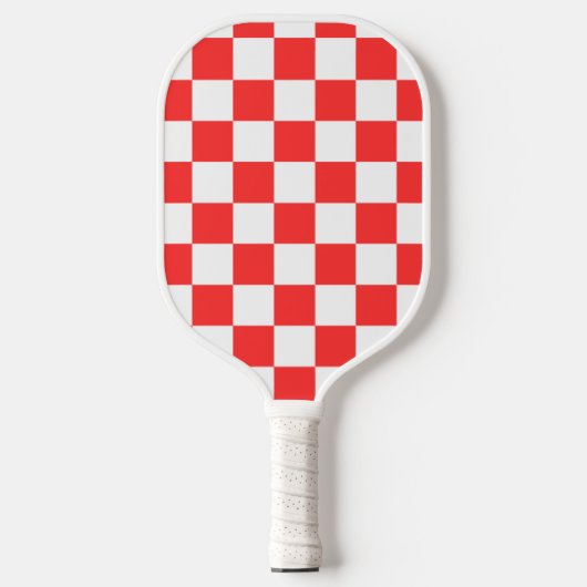 Klassisches visuelles rotes Schachbrett Pickleball Schläger (Vorderseite)