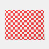 Klassisches visuelles rotes Schachbrettmuster Fußmatte (Vorderseite)