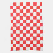 Klassisches visuelles rotes Schachbrettmuster  Geschirrtuch (Vertikal)