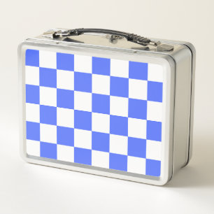 Klassisches visuelles Saphir-Schachbrettmuster Metall Brotdose