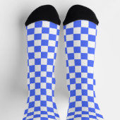 Klassisches visuelles Saphir-Schachbrettmuster Socken (Oben)