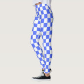 Klassisches visuelles Saphirschachbrett Leggings (Links)