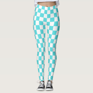 Klassisches visuelles Türkisblau-Karomuster Leggings