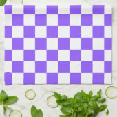Klassisches visuelles violettes Schachbrett Geschirrtuch (Gefaltet)