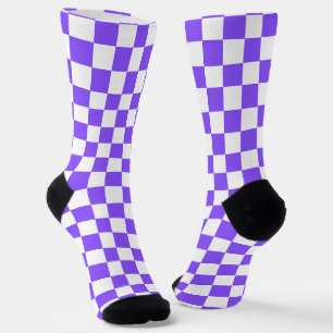 Klassisches visuelles violettes Schachbrett Socken