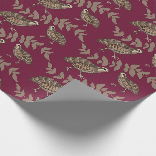 Klassisches Wachteln Geschenkpapier (Ecke)