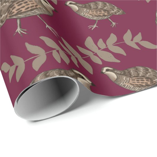Klassisches Wachteln Geschenkpapier (Rolleneckpunkt)