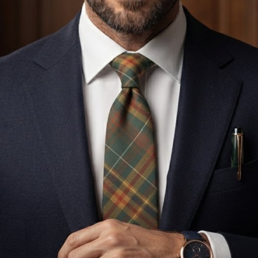 Klassisches Waldgrün-Tartan-Karo-Muster Krawatte