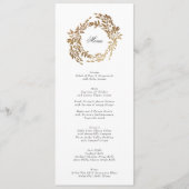 Klassisches Wappen Elegante Hochzeit Menükarte (Vorderseite)