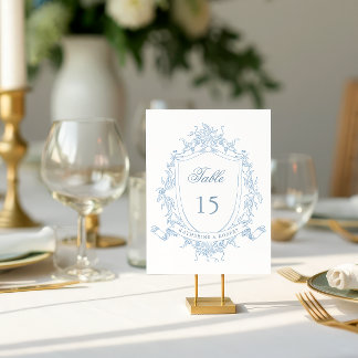 Klassisches Wappen Hochzeit Tischnummer
