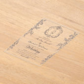 Klassisches Wappen Minimalistisch Einfache Monogra Acryleinladungen (Ablage )