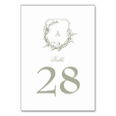 Klassisches Wappen mit Blumenmuster, Monogramm Tischnummer (Vorderseite)